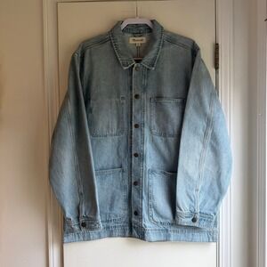 Madewell Womens Light Wash Denim Chore Jacket XL Blue Cotton Utility Coat